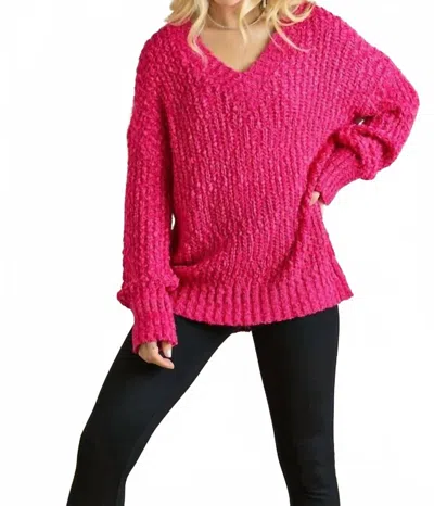 Adora Cozy Day Sweater In Fuchsia In Pink
