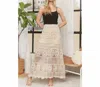 Adora Crochet Lace Maxi Skirt In Beige