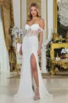 Adora Design 3238 Fitted Long Wedding Dress In White