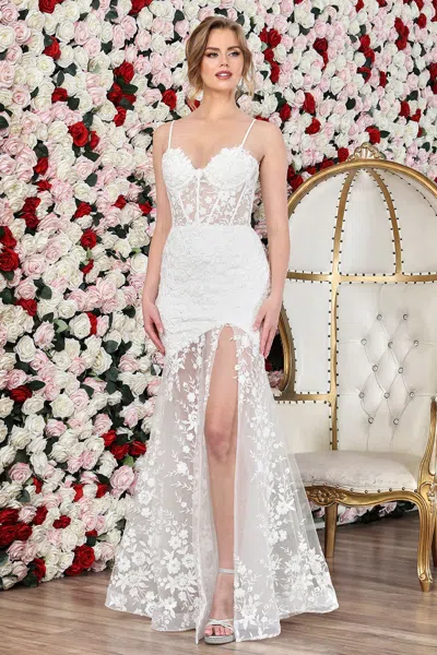 Adora Design 3242 Simple Long Mermaid Lace Corset Wedding Dress In White