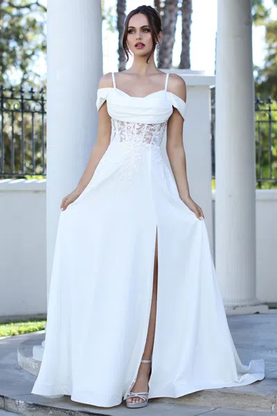 Adora Design 3251 Long Bridal Gown A Line Corset Wedding Dress In White