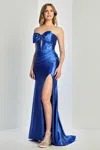 Adora Design 3289 Prom Fitted Slit Long Evening Formal Dress In Blue