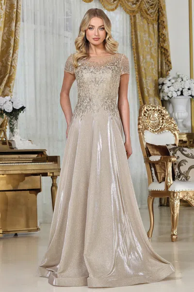 Adora Design 3316 Long Formal Mother Of The Bride Plus Size Dress In Neutral