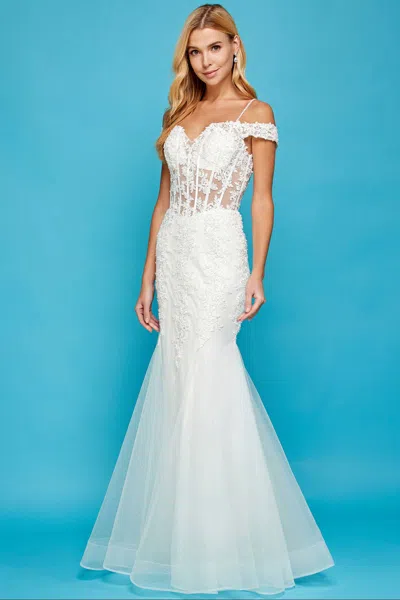Adora Design Adora 3005 Long Corset Beaded Lace Wedding Dress