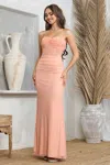 Adora Design Adora 3228 Long Prom Fitted Formal Dress In Pink