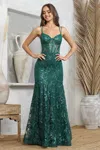 Adora Design Adora 3236 Long Lace Formal Fitted Evening Prom Dress In Green