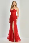 Adora Design Adora 3242 Prom Long Mermaid Corset Slit Formal Dress In Red