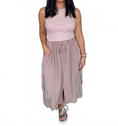 Adora Dusty Rose Sleeveless Drawstring Waist Dress In Pink