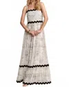 Adora Floral Adjustable Strap Maxi Cami Dress In Ivory In White