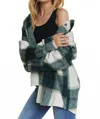 Adora James Plaid Shacket In Green Plaid In Green