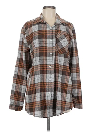 Pre-owned Adora Long Sleeve Blouse In Brown