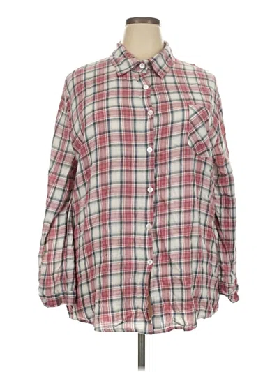 Pre-owned Adora Long Sleeve Button Down Shirt In Pink