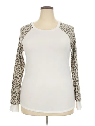 Pre-owned Adora Long Sleeve Top Ivory Crew Neck Tops In White