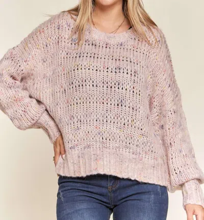 Adora Mauve Confetti Sweater In Pink In Purple