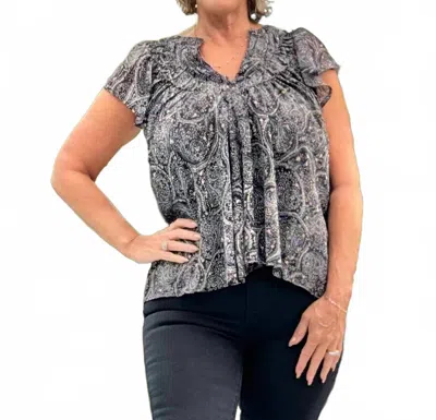 Adora Paisley Princess Top In Black