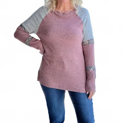 Adora Pop Of Paisley Top In Rubber In Purple