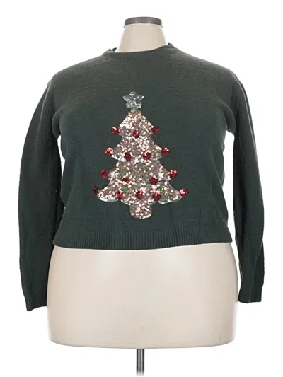 Pre-owned Adora Pullover Sweater In Green