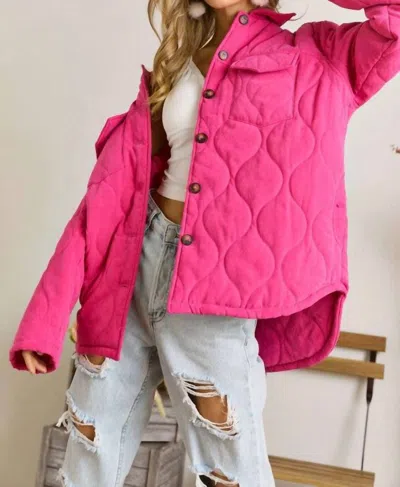 Adora Quilted Coat In Love The Pink In Multi