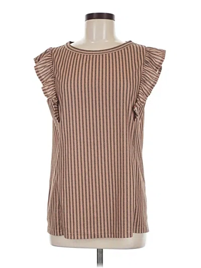 Pre-owned Adora Sleeveless Blouse In Brown