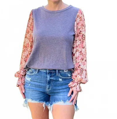 Adora Sunset Bouquet Top In Coffee Bean In Multi