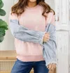 Adora Take The Leap Sweater Top -plus In Pink In Pink