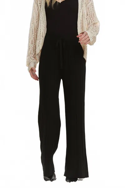 Adora Wide Leg Knit Pants In Black