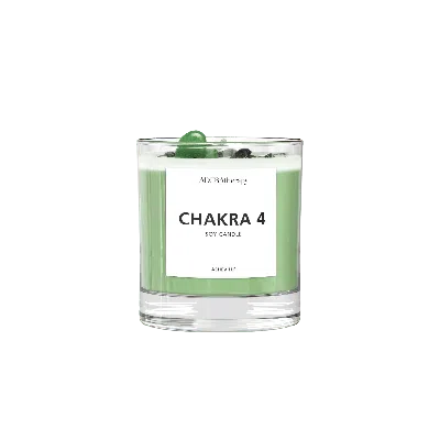 Adoratherapy Green Chakra Four Soy Candle With Aventurine Gemstones