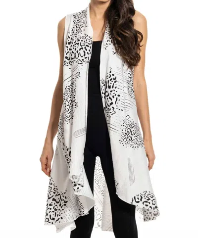 Adore Abstract Animal Print Vest In Black/ White