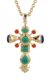 Adore Adorn Dynasty Gold Cross Pendant Necklace