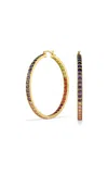 Adore Adorn Lucky 14k Vermeil Gemstones Hoop Earrings In Multi