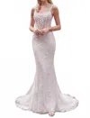 Adore By Justin Alexander Fit And Flare Wedding Gown In Ivory In White