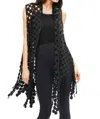 Adore Circle Open Vest In Black In Black