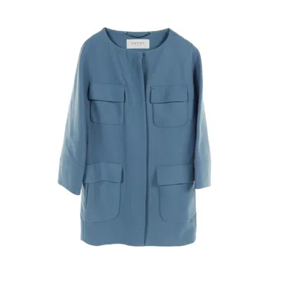 Adore Collarless Coat Wool Light Blue