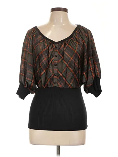 Pre-owned Adore Me 3/4 Sleeve Blouse In Black