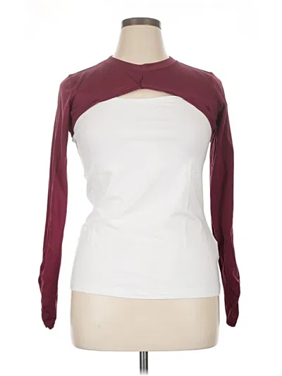 Pre-owned Adore Me 3/4 Sleeve T-shirt In Burgundy