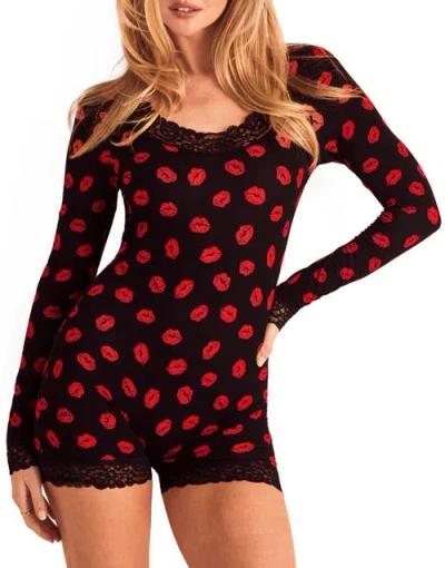 Adore Me Abbi Long Sleeve Romper In Multi