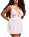 Adore Me Adalee Babydoll & G-string Set Lingerie In White