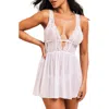 Adore Me Adalee Babydoll & G-string Set Lingerie In White