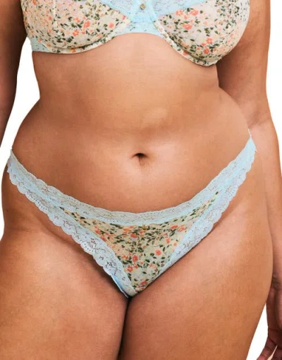 Adore Me Akari Thong Panties In Floral White