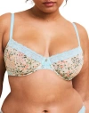 Adore Me Akari Unlined Demi Bra In Floral White