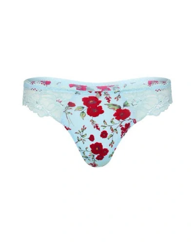 Adore Me Aleena Thong Panties In Floral Blue