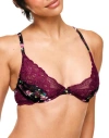 Adore Me Aleena Unlined Plunge Bra In Floral Black