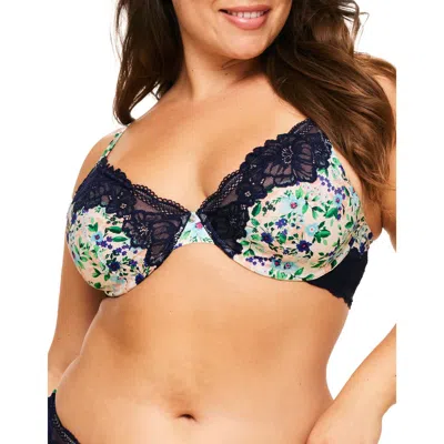 Adore Me Aleena Unlined Plunge Bra In Floral White