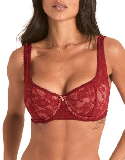 Adore Me Alexiane Push Up Balconette Bra In Burgundy