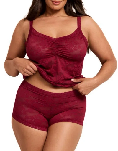 Adore Me Alicent Cami & Shorts Set In Burgundy