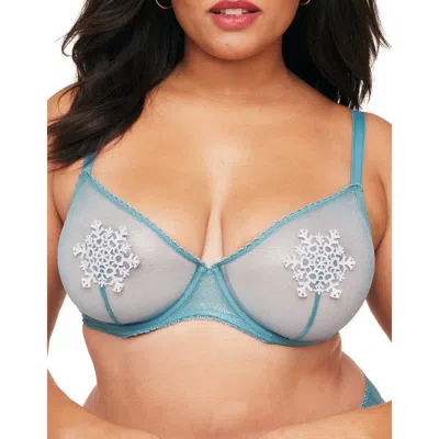 Adore Me Alyshia Unlined Demi Bra In Novelty Blue
