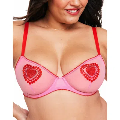 Adore Me Alyshia Unlined Demi Bra In Medium Pink