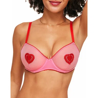 Adore Me Alyshia Unlined Demi Bra In Medium Pink