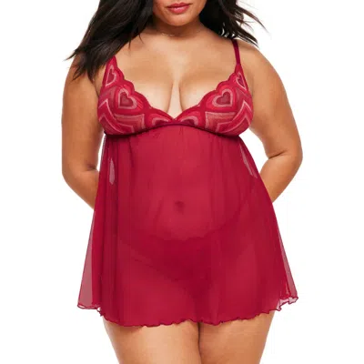 Adore Me Amorata Babydoll Lingerie In Red