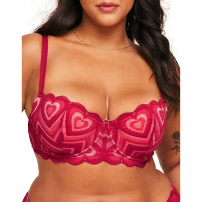 Adore Me Amorina Contour Balconette Bra In Dark Red
